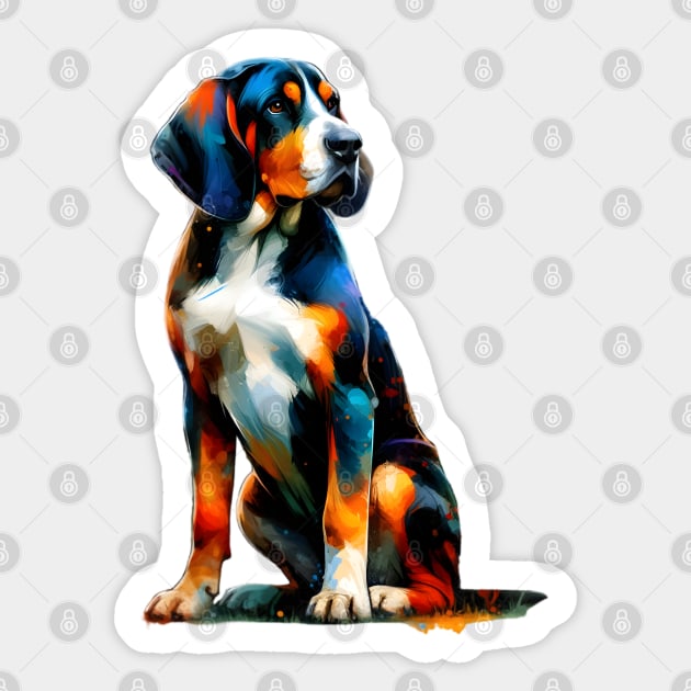 Vibrant Bavarian Mountain Scent Hound in Splash Art Sticker by ArtRUs